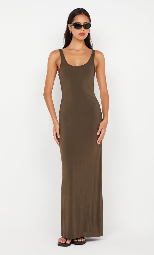 JAYDE SINGLET MAXI DRESS - TWIG