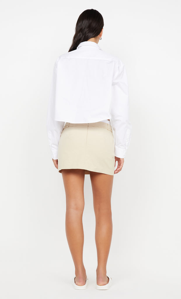 KELSI MINI SKIRT - BONE/WHITE