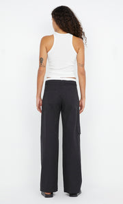 KELSI POCKET PANT - BLACK/WHITE