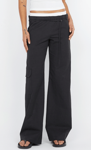 KELSI POCKET PANT - BLACK/WHITE