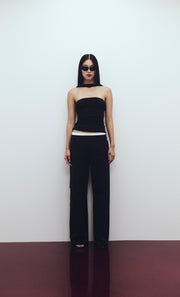 Kelsi Pocket Pant in Black with White Contrast Waistband by Bec + Bridge