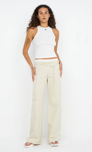 KELSI POCKET PANT - BONE/WHITE