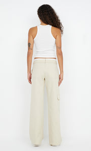 KELSI POCKET PANT - BONE/WHITE