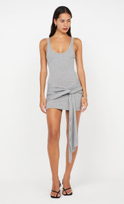 KODY RIB MINI DRESS - GREY MARLE