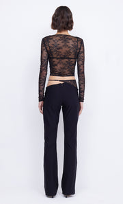 Laure Asym Cutout Pant in Black with Lace by Bec + Bridge