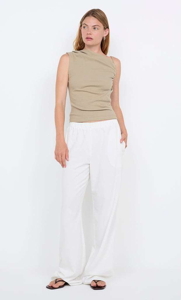 Leila Asym Tank in Taupe by Bec + Bridge