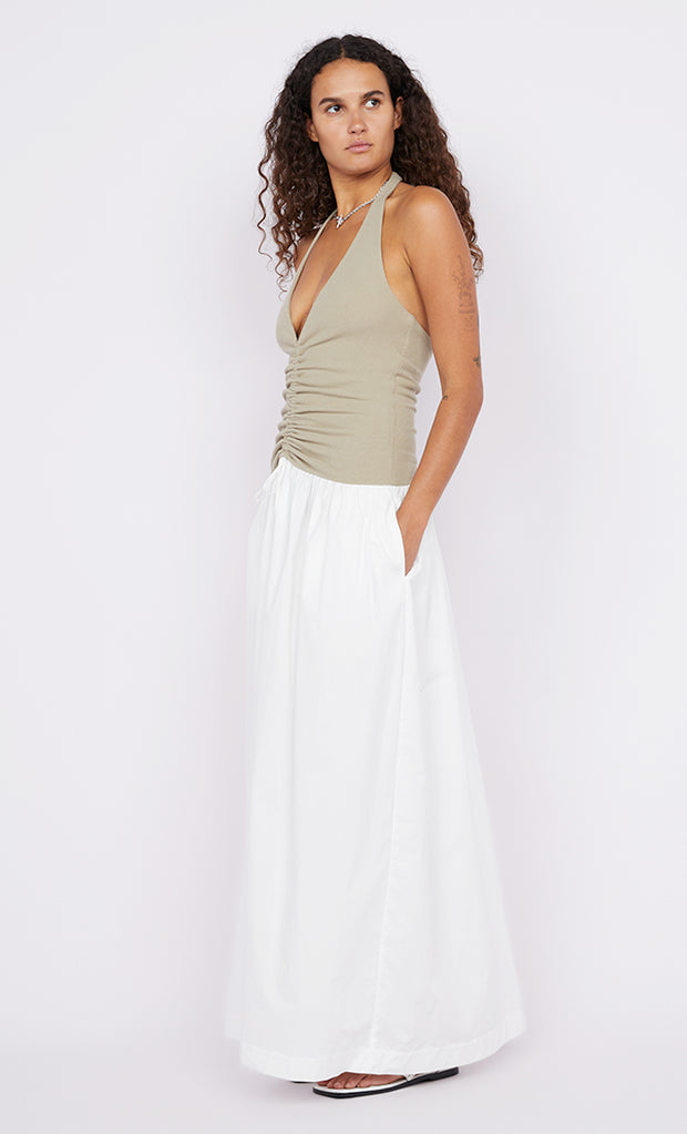 Leila Halter Dress in Taupe and Ivory by Bec + Bridge