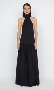 LINA HIGH NECK DRESS - BLACK