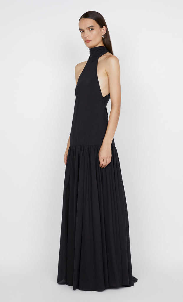 LINA HIGH NECK DRESS - BLACK