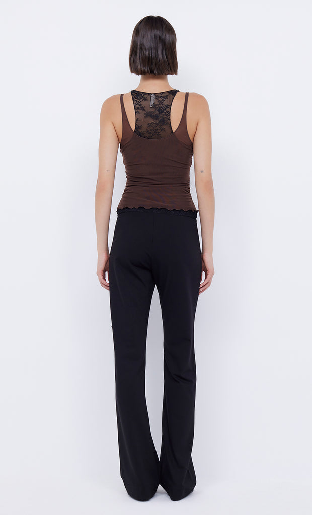 LOANI LAYERED CAMI - CHOC/BLACK