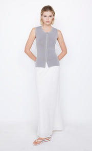 Lorah Knit Zip Top in Silver by Bec + Bridge