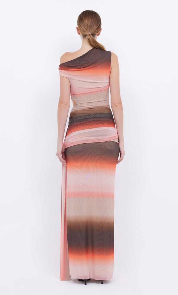 Louna Asym Maxi Dress in Pink Choc Ombre by Bec + Bridge