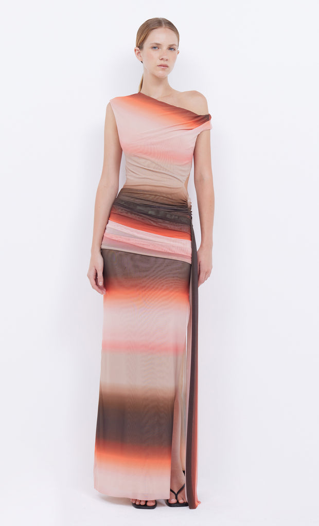 Louna Asym Maxi Dress in Pink Choc Ombre by Bec + Bridge