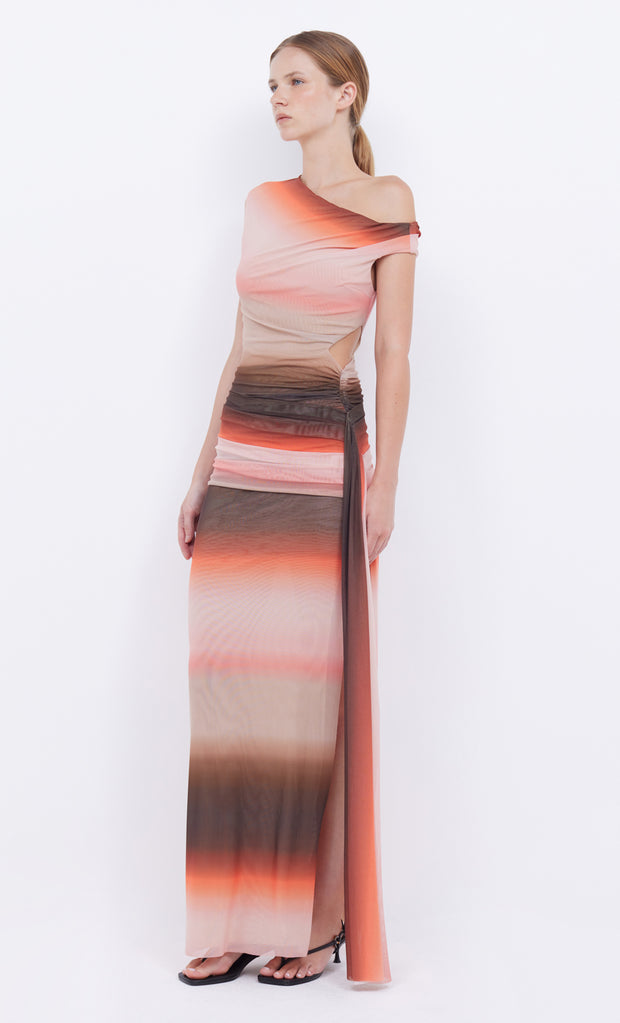 Louna Asym Maxi Dress in Pink Choc Ombre by Bec + Bridge