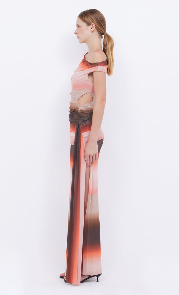 Louna Asym Maxi Dress in Pink Choc Ombre by Bec + Bridge