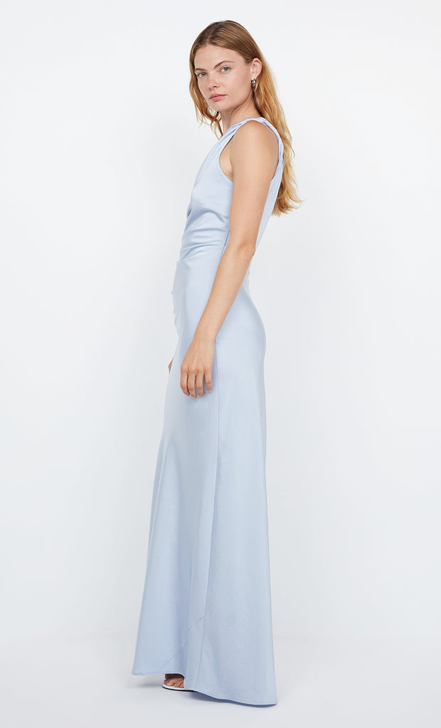 LUNETTA ASYM DRESS - DUSTY BLUE