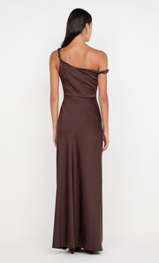 Lunetta Twist Strap Dress in Dark Chocolate by Bec + Bridge Bridesmaid