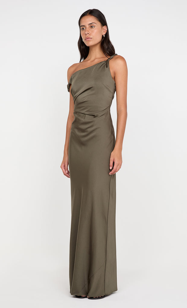 Lunetta Twist Strap Dress in Dark Willow by Bec + Bridge Bridesmaid