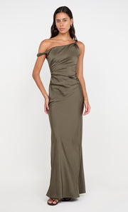 Lunetta Twist Strap Dress in Dark Willow by Bec + Bridge Bridesmaid