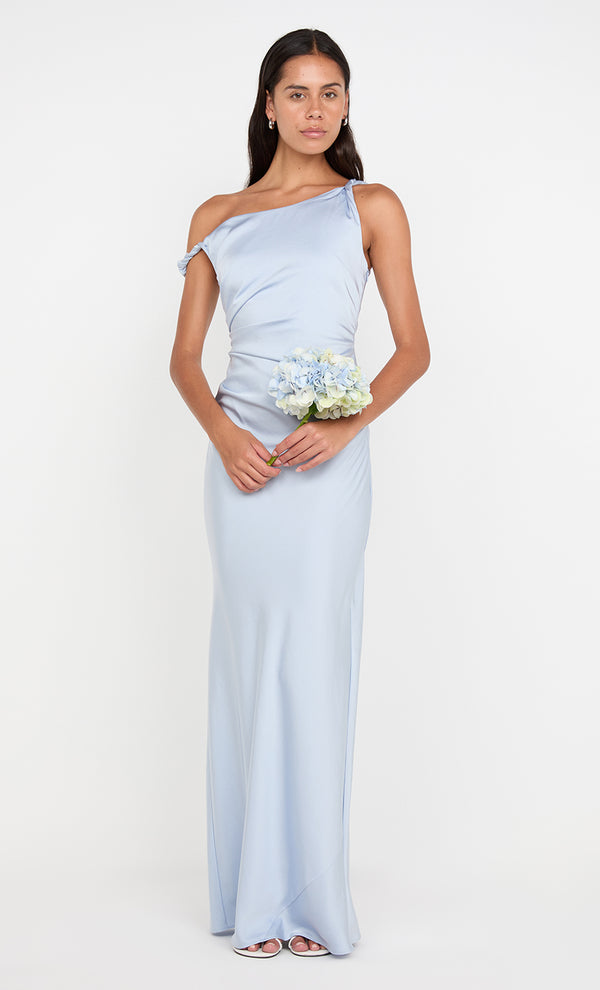 Lunetta Twist Strap Dress in Dusty Blue by Bec + Bridge Bridesmaid