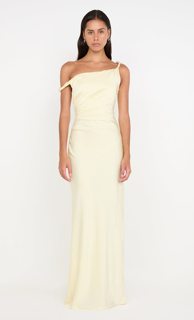 Lunetta Twist Strap Dress in Ice Yellow by Bec + Bridge Bridesmaid