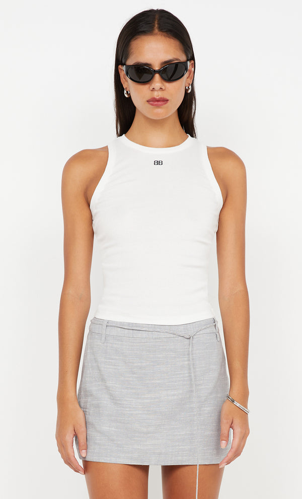 Maicie Mini Skirt in Silver by Bec + Bridge