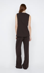 MANA STRAIGHT LEG PANT - DARK CHOC