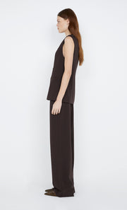 MANA STRAIGHT LEG PANT - DARK CHOC