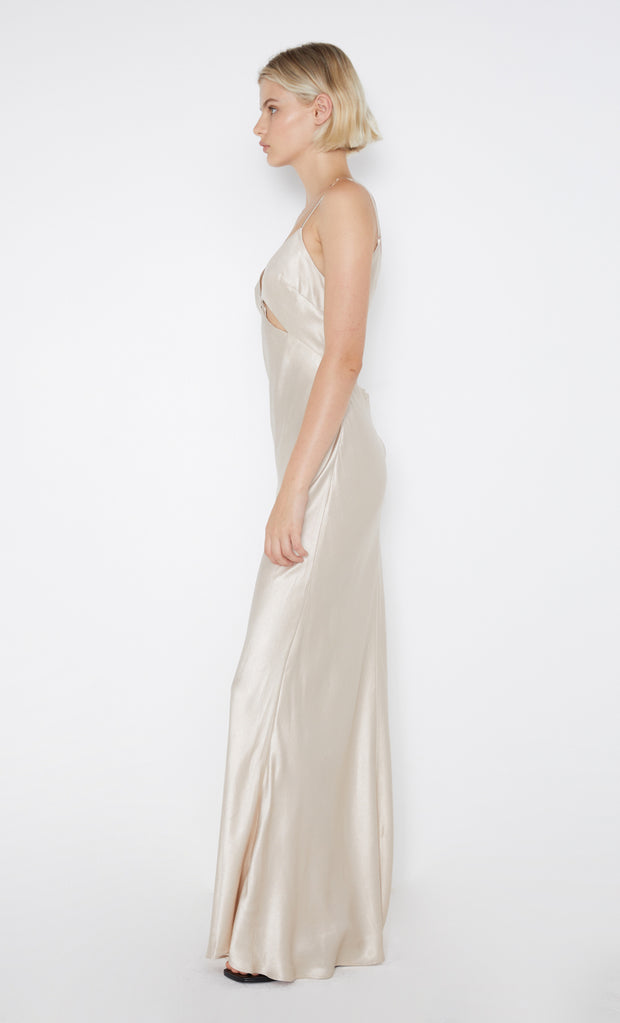 Margaux Maxi Cut Out Dress Bridesmaid in Sand by Bec + Bridge