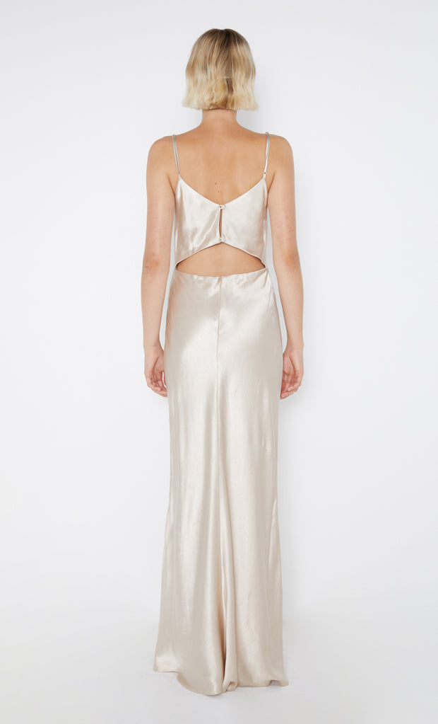 Margaux Maxi Cut Out Dress Bridesmaid in Sand by Bec + Bridge