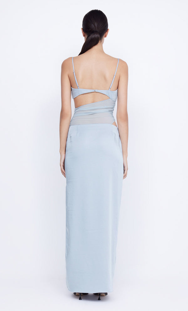 Mari Lou Asym Maxi Dress in Dove Blue by Bec + Bridge