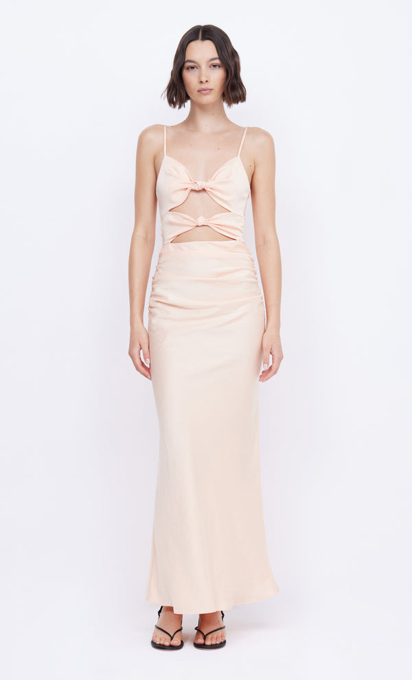 Peach formal Mari Lou Knot Maxi Dress by Bec + Bridge