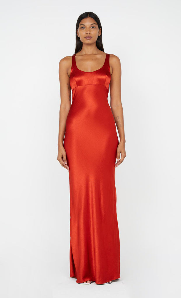 Maxina Crossover Maxi Dress in Crimson by Bec + Bridge