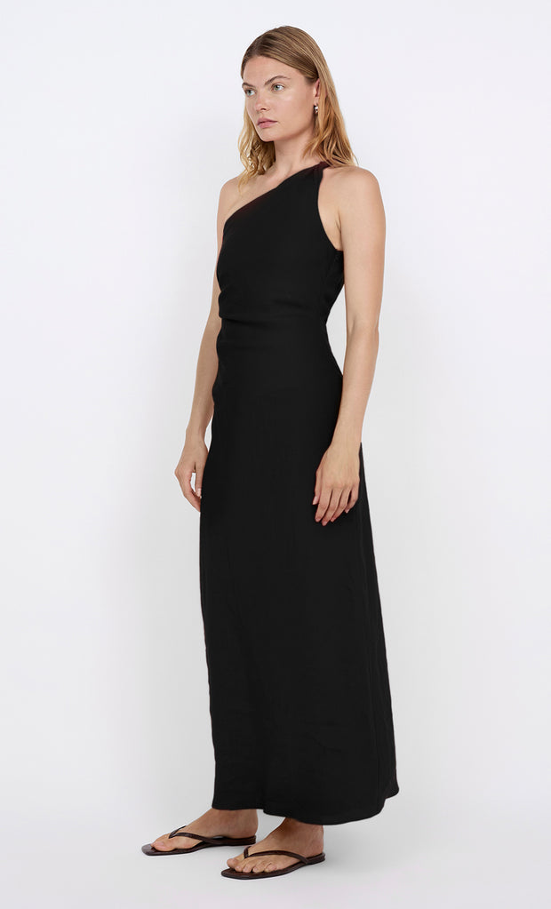 MELANIE ASYM MAXI DRESS - BLACK