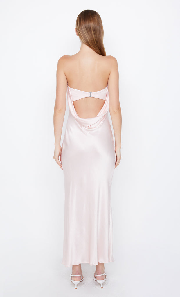 Moon Dance Strapless Maxi Prom Bridesmaid Dress in Blush Pink by Bec + Bridge