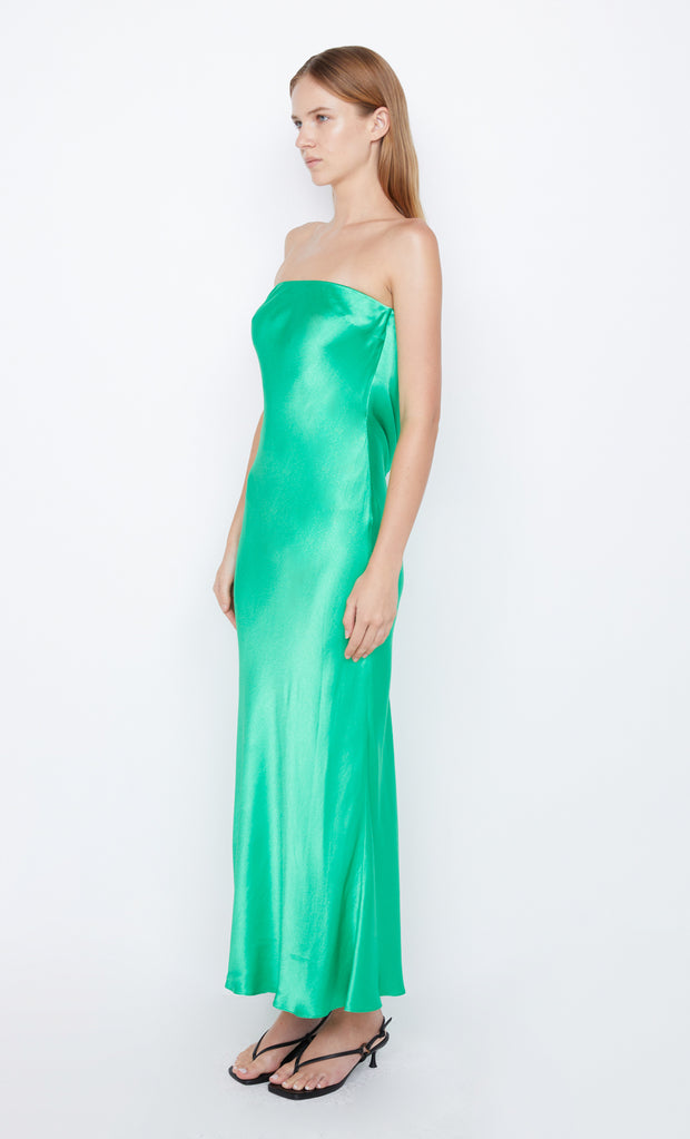 Moon Dance Strapless Formal Maxi Dress in Emerald Green by Bec + Bridge