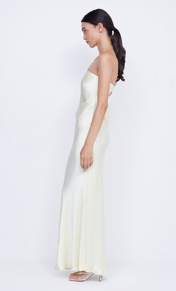 moon dance strapless dress - ice yellow $280.00