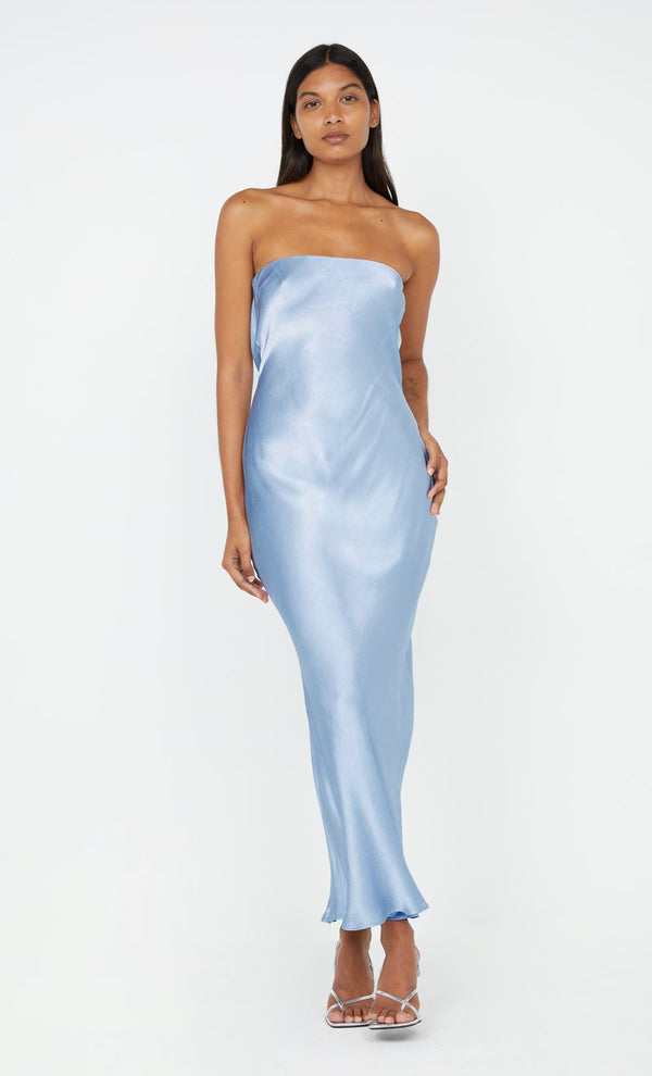 MOONDANCE STRAPLESS DRESS - POWDER BLUE