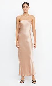 Moon Dance Strapless Maxi Dress Cutout Back in Rode Gold by Bec + Bridge