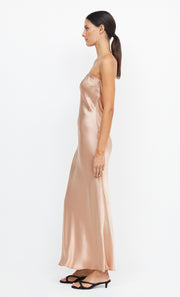 Moon Dance Strapless Maxi Dress Cutout Back in Rode Gold by Bec + Bridge