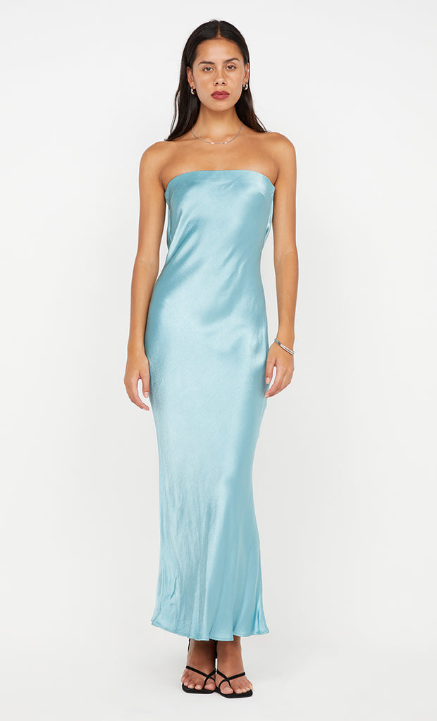 MOON DANCE STRAPLESS DRESS - SEA SPRAY