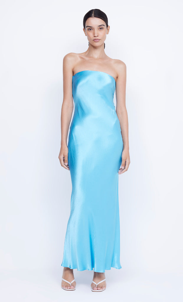 Moon Dance Strapless Formal Dress in Topaz Mid Blue by Bec + Bridge