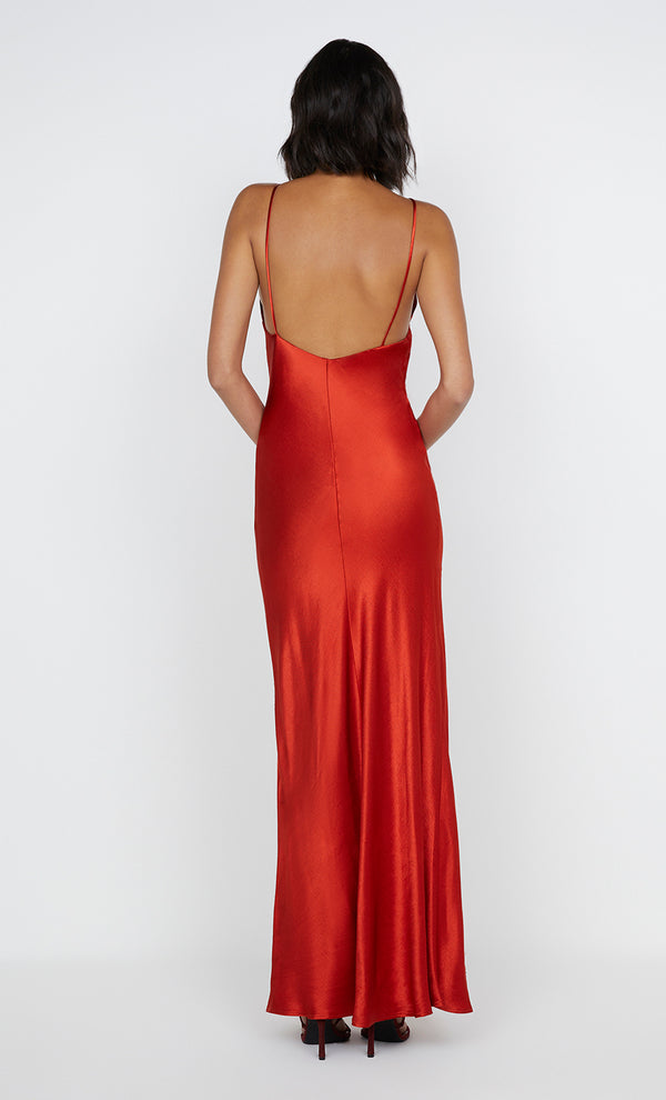 MOON DANCE V MAXI DRESS - CRIMSON