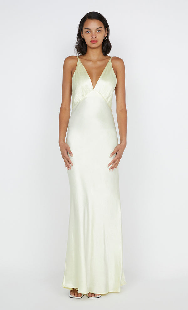 Moon Dance V Maxi Dress in ice yellow bridal dress by Bec+ Bridge