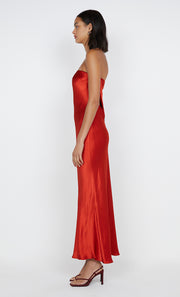 Moon Dance Strapless Dress in Crimson by Bec + Bridge