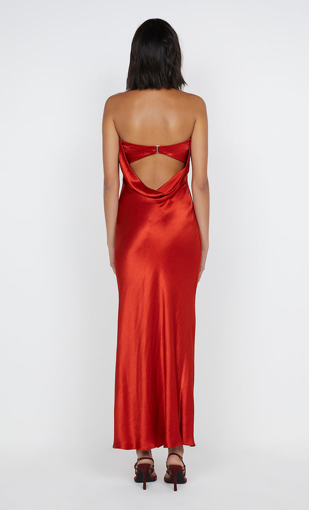 Moon Dance Strapless Dress in Crimson by Bec + Bridge