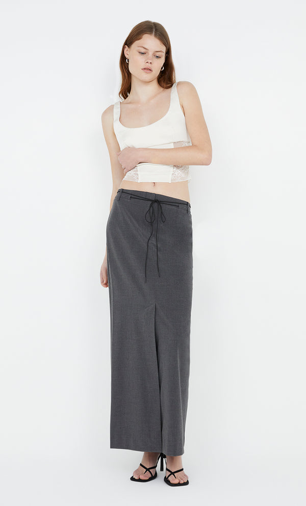 NAIDA PANEL SKIRT - CHARCOAL