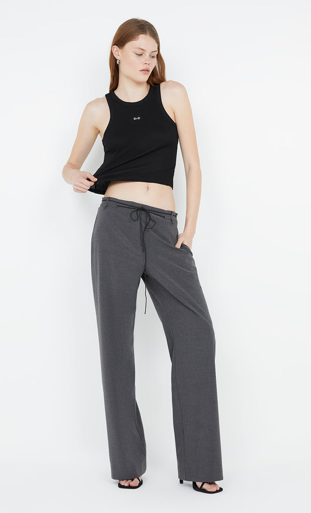 Naida Straight Leg Pant in charcoal by Bec + Bridge