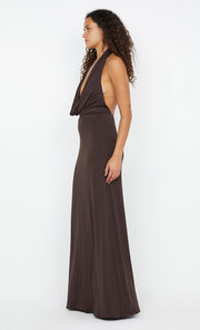 Nessie Cowl Maxi Dress in Dark Choc by Bec + Bridge