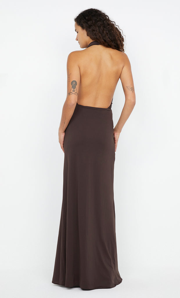 Nessie Cowl Maxi Dress in Dark Choc by Bec + Bridge